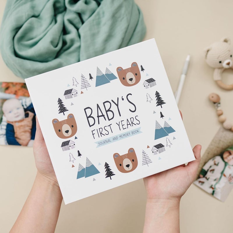 Pondering Pine Keepsake Baby Memory Book for Baby Boy or Girl – Timeless Woodland Baby Journal Scrapbook Photo Album for First 5 Years – Milestone Book to Record Every Event from Birth to Age 5 - Image 2